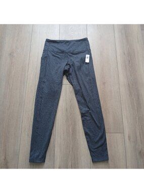 Old Navy Active High Rise Go-Dry Leggings Small Navy Blue Pocket Athletic Pants
